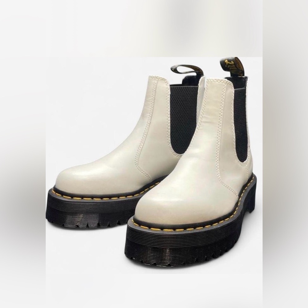 Dr. Martens White 2976 Chelsea Platform Boots